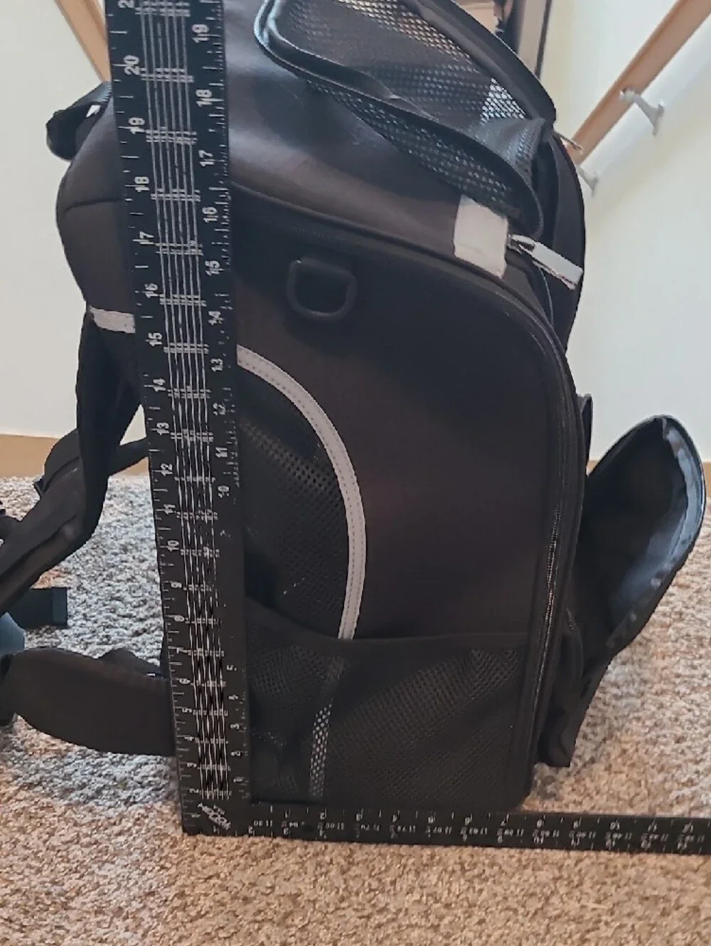 Petsfit Black and Gray Pet Carrier Backpack